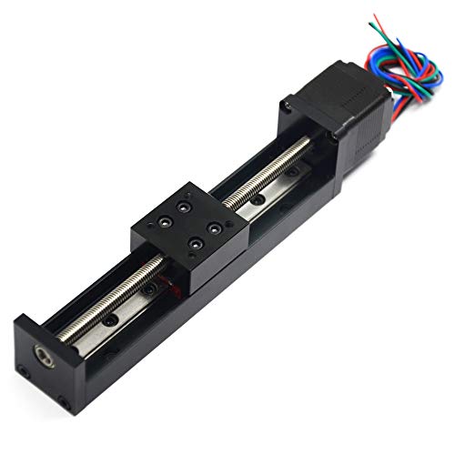 1PCS Mini Linear Rail Guide Slide Actuator T6x1 Lead Screw with NEMA11 Stepper Motor,100mm Effective Stroke Length for DIY CNC Router Parts X Y Z Linear (Size:100mm) - size: 100mm