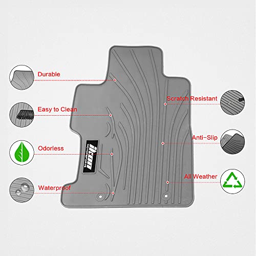 Fit 2006-2011 Honda Civic Coupe & Sedan Floor Mat IKON Style Gray/Grey | IKON MOTORSPORTS, All Weather Easy Clean Interior Car Carpets Full Set 3 Pieces Latex - color: Gray