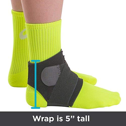 BraceAbility Neoprene Water-Resistant Ankle Brace | Compression Foot Wrap for Swimming, Running, Surfing, Diving, Exercise, Athletic Support & Protection, Sprains, Tendonitis and PTTD Pain (S/M) - size: Small/Medium (Pack of 1)
