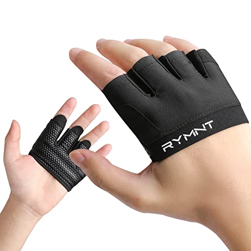 Minimal Workout Gloves for Women Men, Micro Fingerless Gym Gloves Grip Pads | Work Out Gloves for Kettlebells, Weight Lifting, Exercise, Pull Up, ,Cross Training, Silicone Grip Lifting Half Finger Gloves - color: 1-Black, size: XSmall (Women)/XS(Men)