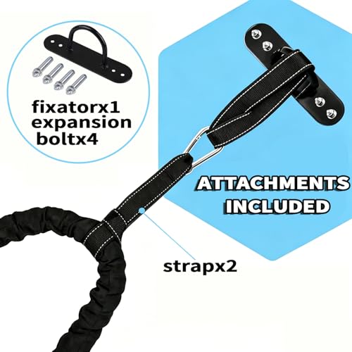Battle Ropes Black Workout Rope 1.5 inch Battle Ropes for Home Gym 40ft Exercise Ropes for Working Out Heavy Ropes for Exercise Training Weighted Rope Weighted Workout Rope Battle Rope