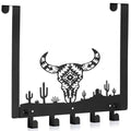 Reallnaive Western Bull Over The Door Hooks Bathroom Decor Wall Hanger Wall Mount Rack Holder for Towel, Hat, Coat, Cloth, Keychain, Bag, Christmas Party Gift - style: Cow