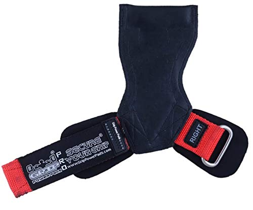 Lifting Grips PRO Weight Gloves Heavy Duty Barbell Gymnastics Straps Alternative to Power Hooks Deadlifts Adjustable Neoprene Padded Wrist Wrap - color: RdStRb, size: Large 7.50"-8.50" Wrist Size