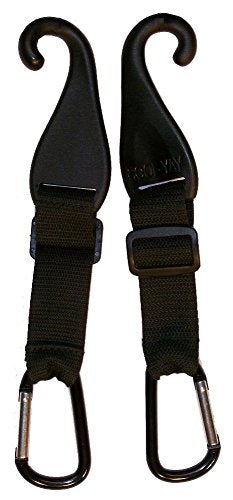 A Pair of Patented CJ Fence Hooks for Bat Bags, Tennis Bags, Water Bottles and Camping