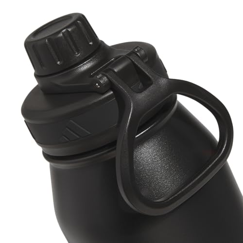 adidas Stainless Steel Metal Water Bottle 34 oz (1L) Screw Cap - color: Black/White/2