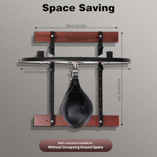 Wall Mounted Boxing Platform Kit, 360° Flexible Swivel Speed Bag Adjustable 5-Position Height Punching Bag Platform Heavy Duty Boxing Training Equipment for Gyms Boxing Gyms Martial Arts - size: 25.12"