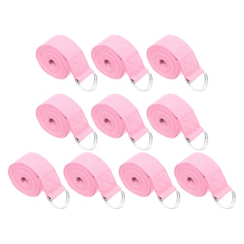 PATIKIL Yoga Strap for Stretching, Cotton Yoga Belt with Adjustable Metal D-Ring Buckle Stretch Band for Fitness Pilates - color: Pink