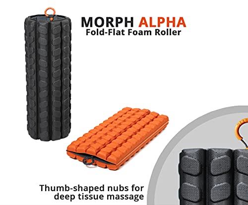 Brazyn Morph Foam Roller: Collapsible Travel Foam Roller for Back Pain Relief, Workout Muscle Recovery, Back Massager, Deep Tissue Leg Massage, Back Cracker (Midnight, Alpha Series (Deep Tissue)) - color: Midnight, size: Deep Tissue