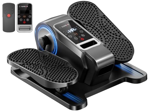 Under Desk Elliptical Machine Seated Pedal Exerciser | Quiet Leg Exerciser While Sitting, Mini Portable Leg Exercise Machine with Remote, Adjustable 12-Speeds, Manual & Auto Mode - color: Classic Black