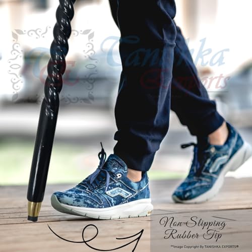 Victorian Wooden Walking Cane with Silver Brass Handle | Foldable, Elderly Gift, Mobility Support Stick For Men & Women