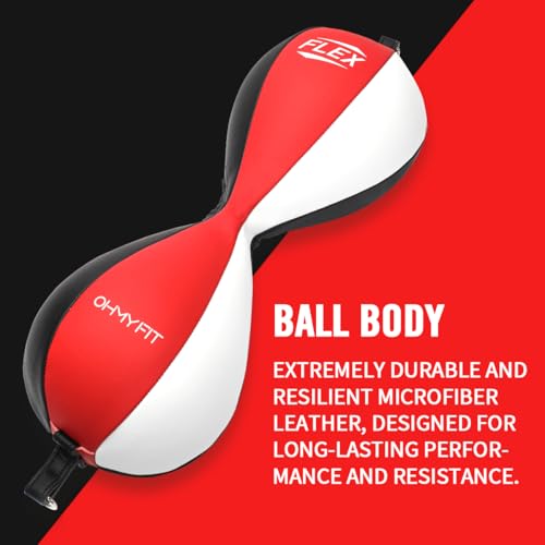 Flex Double End Punching Bag - Bungee Cords w/Special Flex Adjustable System - Durable Bladder Speed Bag - Boxing Training Equipment for Adults - Home Gym Accessories - style: Dual Ball Tricolor