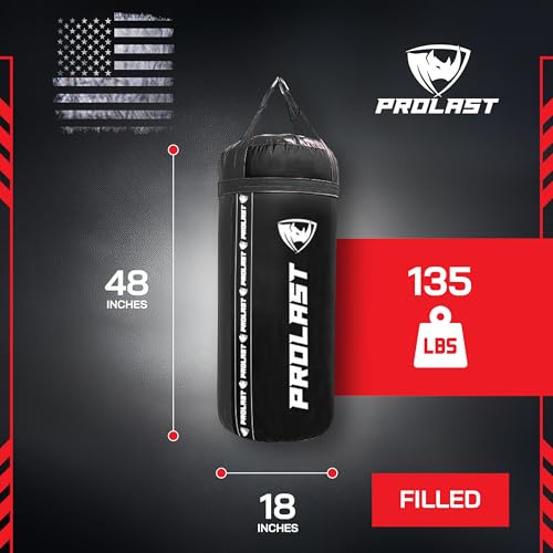 4Ft XL 135Lb Heavy Punching Kicking Bag for Adults, Boxing, MMA, Martial Arts, Muay Thai, Strength Training Equipment - color: Black / Black, size: Filled