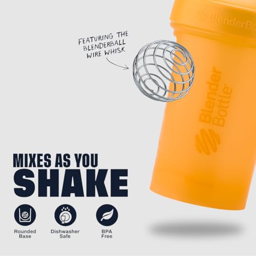 BlenderBottle Classic V2 Shaker Bottle Perfect for Protein Shakes and Pre Workout, 28-Ounce, Mango - color: Mango, size: 28 Ounces