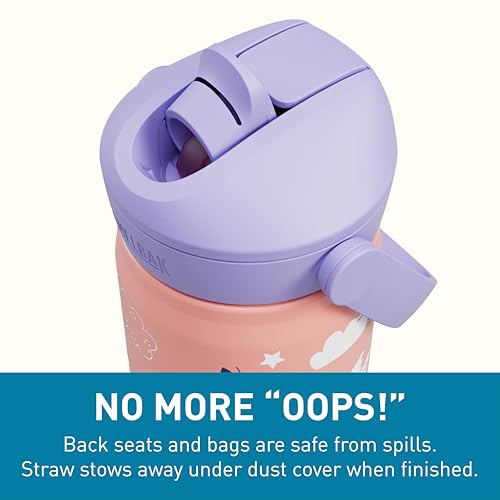 CamelBak Thrive Flip Straw Kids Bite Valve Stainless Steel Water Bottle Magic Unicorns, 12oz - color: Magic Unicorns