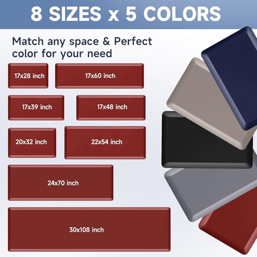 4/5 Inch Thick Kitchen Mats for Floor, StepRite Kitchen Rug for Standing Desk, Non-Slip, Thicker, Stain & Water Resistant, Comfort Anti Fatigue Floor Mat for Home, Kitchen, Office - Red,70 * 24'' - color: Red, size: 70"L x 24"W x 0.8"Th