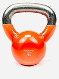 Vinyl Coated Cast Iron Kettlebell Weight - color: Orange