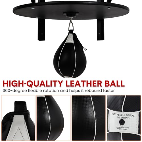 PeakPursuit Heavy-Duty Adjustable Speed Bag Platform, 24-Inch Wall Mount Boxing Kit with 360° Swivel for Professional Home Gym Training