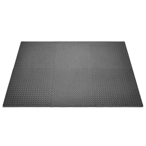 Sunny Health & Fitness Durable Multi-Use Floor Mats for Home, Gym & Play | Exercise Floor Mat, Cushioned Support, Connect Multiple Mats, Easy-Clean Surface, Home Gym, Playroom, Floor Protection - style: 6 FT x 4 FT
