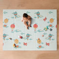 Nuby Reversible Baby Floor Mat - Foldable and Lightweight Foam Infant Play Mat - 77" x 58" - Easy Storage and Travel - Hot Air Balloons/Stripes - style: Hot Air Balloons