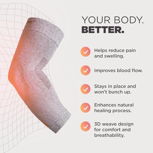 Incrediwear Elbow Sleeve – Infrared Elbow Brace for Joint Pain Relief | Elbow Sleeves for Women and Men, Elbow Support Sleeve for Tennis Elbow, Golfer's Elbow, Tendonitis, Bursitis, and Recovery - color: Grey, size: Small (Pack of 1)