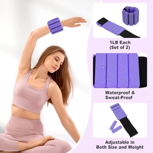 Pilates Kit-14PCS Pilates Equipment Set | home pilates kit includes pilates ring and ball, resistance bands, ankle weights and socks, for strength and flexibility - color: purple