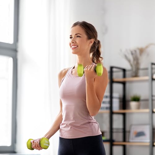 HolaHatha 1, 2 and 3 lb Neoprene Dumbbell Strength Training Weight Set with Rack - color: Multicolor, size: 56 LB