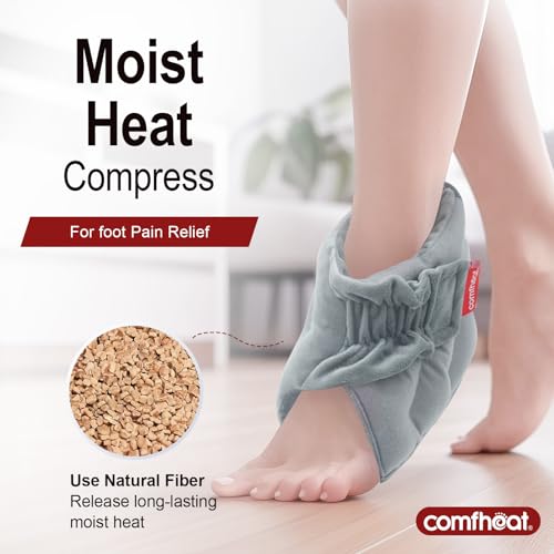 Microwave Ankle Heating Pad for Ankle Pain, Achilles Tendinitis, Heated Ankle Wrap Moist Hot or Cold Compress for Sprained Ankle, Swelling, Foot Heel Pain Relief