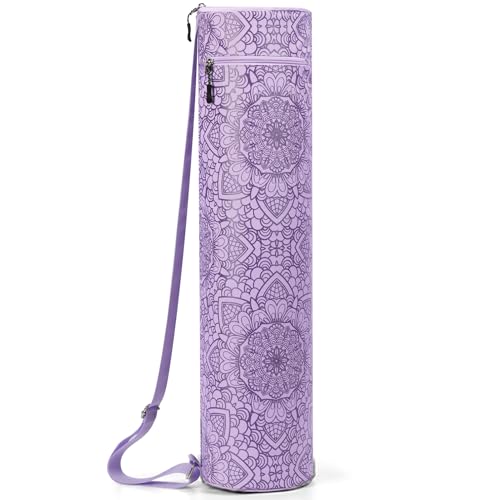 Gonex Yoga Mat Bag with Full-Zip Design, Fits Most Mats | 600D Oxford Fabric, Wet Pocket, Front Zip Pocket, Adjustable Strap, Fits Mats up to 26" - color: Lilac Purple