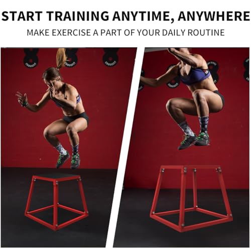Hipicute Plyo Box Jump Platforms, 12/18 /24 Inch Single Jumping Box for Men and Women for Home Gym,Red