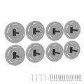 8-Pack Wall Mounted Weight Plate Holders for 1" & 2" Plates, Steel Bumper Plate Storage Rack with Rubber Pads & Hardware, Space-Saving Home Gym Wall Storage, 300 Lb Capacity - size: 1 Inch & 2 Inch