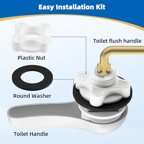 Hibbent Metal Side Mount Toilet Handle Replacement Kit, White | Upgraded Metal Flush Lever, Universal Toilet Flush Handle Fit Side Tanks, Stainless Steel Flapper Chains, 4 Adjustable Holes - color: White, style: Classic Side Mount