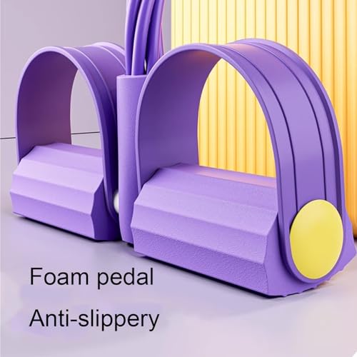 8 Tube Resistance Band with Handles,Multifunction Fitness Equipment,Durable TPE Tension Rope for Full-Body Workout, Abdomen,Waist,Arm,Leg - color: Purple