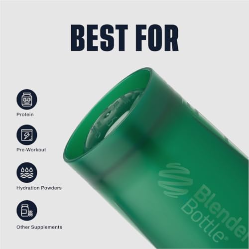 BlenderBottle Classic V2 Shaker Bottle Perfect for Protein Shakes and Pre Workout, 20-Ounce, Emerald Green - color: Emerald Green, size: 20 Ounces