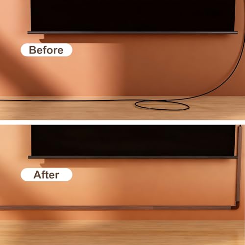 Yecaye Cord Hider, 113in Cord Covers for Wires on Wall, One-Cord Cord Organizer, Easy Install Cable Management Kit, Cable Cover Home Office, W0.59in H0.4in, Cherry - color: Cherry, size: 113in L x 0.59in W x 0.4in H