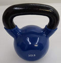 TDS -30 lb. Vinyl Coated ON CAST Iron Kettlebell: with Wide Smooth Handle and Flat Bottom for Stability.