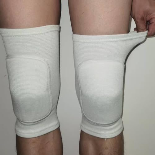 Anti slip sponge, soft and breathable men's, women's, girls', and children's White knee pads suitable for sports scenes such as volleyball, football, dance, yoga, wrestling, running, cycling, etc (White, Large) - color: White, size: Large