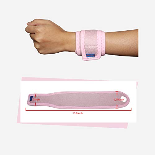 2Pack Version Profession Wrist Support, Adjustable Strap Reversible Wrist Brace for Sports Protecting/Tendonitis Pain Relief/Carpal Tunnel/Arthritis/Injury Recovery, Right&Left - color: Pink