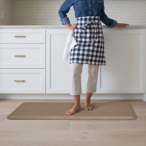 GelPro Anti-Fatigue Designer Comfort Kitchen Floor Mat, 20" x48”, Grasscloth Pecan Stain Resistant Surface with 3/4” Thick Ergo-Foam Core for Health and Wellness - color: Grasscloth Pecan, size: 48"L x 20"W x 0.8"Th
