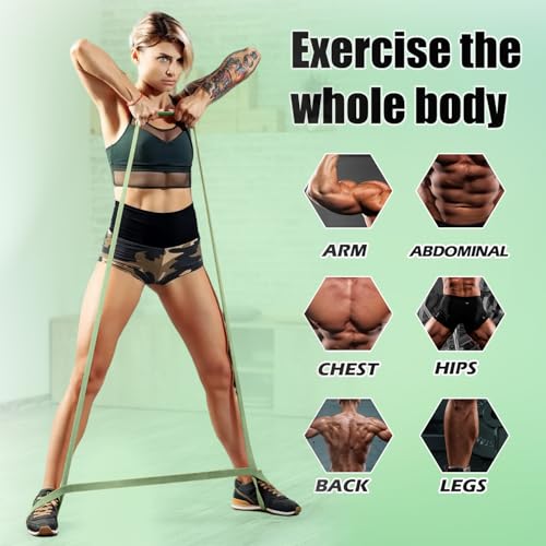 WHATAFIT Resistance Bands, Pull Up Assist Bands with Handles, Door Anchor | Natural Latex Rubber, Progressive Tension, Exercise Loop for Full-Body Fitness, Portable Gym Bag, Warm-Up & Stretch - color: 5-125LBS GRAY PURPLE+GRIP