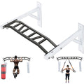 Upgrade Pull Up Bar Wall Mounted,Heavy Duty Multi Grip Chin Up Bar for Strength Training, 600 lbs Capacity, Durable Steel Construction, Perfect for Home and Garage Workouts - color: White Black
