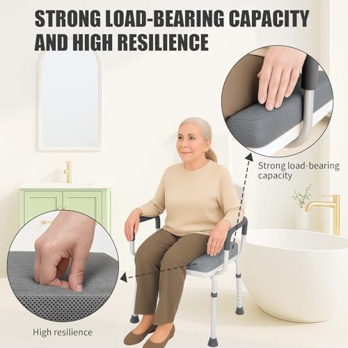 Shower Cushion, 2-Pack Bath Seat Cushions, Quick Drying and Easy to Clean, Made of Comfortable 4D Air Fiber Material, Portable and Removable, Suitable for Shower Chairs, Bathtubs and Pools - size: Deep Gray