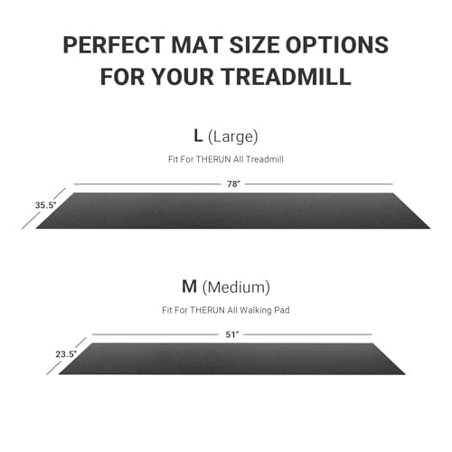 THERUN Home Gym Treadmill Exercise Bike Mat Non-Slip, Workout Mat Thick, Heavy-Duty Floor Mat for Fitness and Yoga, 2 Size Options - size: 78*35.5*0.23 inch