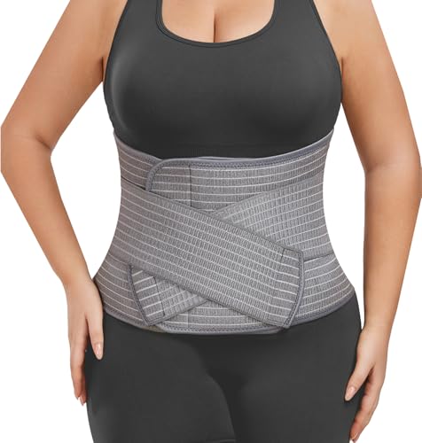 Abdominal Binder Post Surgery - Postpartum Belly Band Wrap | Post C Section Belly Binder Recovery Belt Stomach Compression Hernia Belt For Men Women After Pregnancy, Hysterectomy, S/M - size: Small/Medium