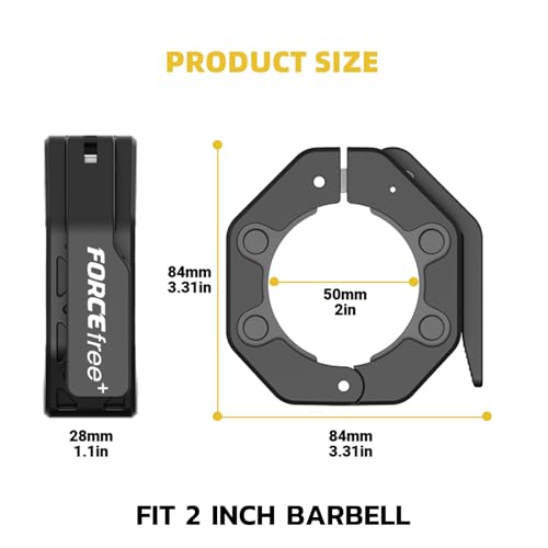 Quick Release Olympic Barbell Collars 2" (Pair) - Non-Slip Weightlifting Barbell Clips for Secure Powerlifting, Home & Gym - High-Strength Metal Bar Clamps Magnetic - style: MAG BLACK