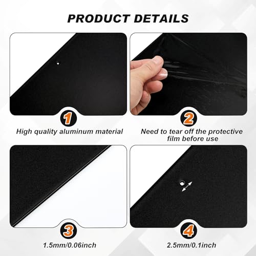 Tatuo 4 Pcs 34 x 8 Inch Door Kick Plates for Exterior Interior Bulk Doors Protection Decor Rectangular Aluminum Door Push Plate with Satin Finish (Black) - color: Black, size: 34 x 8 Inch