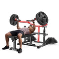 Multi-Function All in 1 Weight Bench Set - Multi-Positions Heavy Duty Weight Lifting Sit Up Bench Workout Benchs Folding Bench Press for Home Gym - color: Red-Black