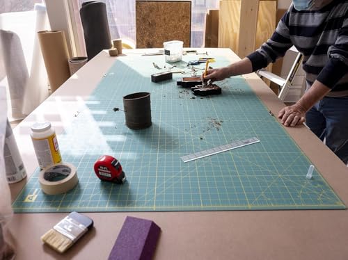 OLFA 35" x 70" Connecting Grid Rotary Cutting Mat Set (RM-CLIPS/3-01) - Self Healing Double Sided 35x70 Inch Cutting Mat with Grid for Fabric & Sewing, Designed for Use with Rotary Cutters (Green) - size: 35"x70" (new)