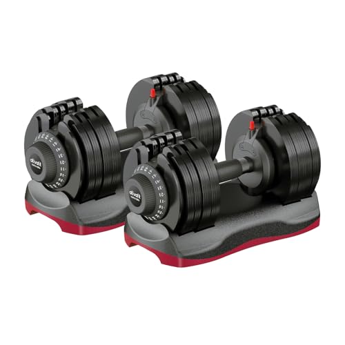 ATIVAFIT Adjustable Dumbbell Set of 2, 5–88LB Quick Dial Free Weights with Double Safety Lock, Anti-Slip Steel Handle & Storage Box, Space Saving Home Gym Equipment for Full Body Strength Training, Suitable for Home Fitness Users - color: Black-66lbs