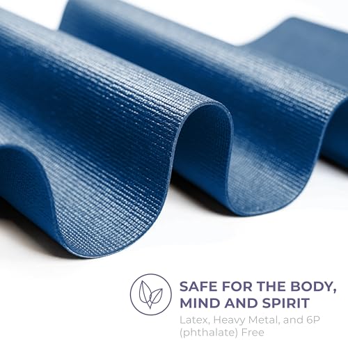 Voyage 5mm Studio Yoga Mats, 6 Pack, 72x24in | Extra Long, Anti-Tear Exercise Mats for Workout, Stretching, Fitness - Non Slip Gym Mats for Home, Schools and Studios - color: Dark Blue