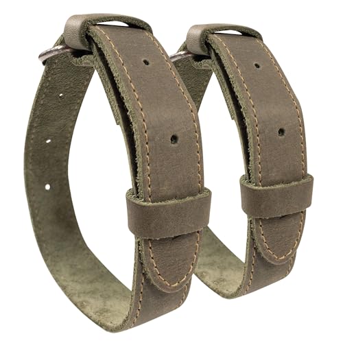 Hide & Drink, Set of 2 Rustic Bicycle Ankle Bands, Brass Metal Buckle, Adjustable Straps for Legs, Classic Vintage Gifts for Cyclists, Full Grain Leather, Handmade - color: Dark Jade